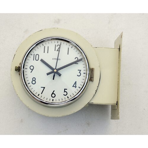 LARGE 9 CITIZEN JAPAN Double Dial Train Clock Bus Stop Clock