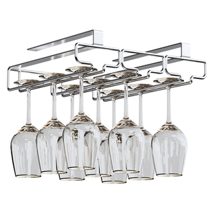 2025新款高端红酒杯架倒挂高级悬挂式家用免打孔高脚杯酒柜收纳架