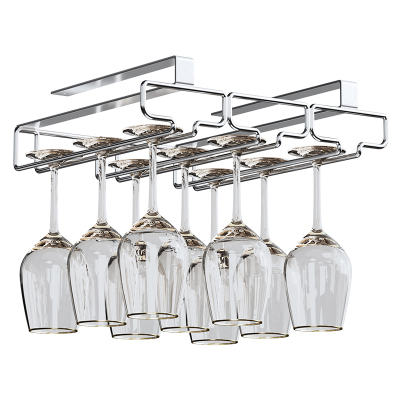 2025新款高端红酒杯架倒挂高级悬挂式家用免打孔高脚杯酒柜收纳架