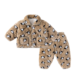 嘟嘟家宝宝家居服男童夹棉睡衣冬季儿童加厚加绒居家服冬女童冬装