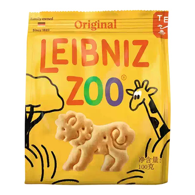 百乐顺进口leibniz莱布尼兹动物型黄油饼干牛奶蜂蜜燕麦早餐饼干