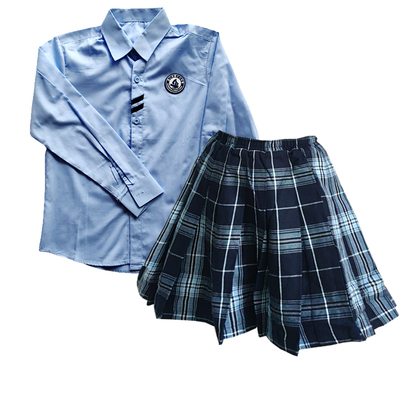 中小学生校服长袖衬衫长裤裙子