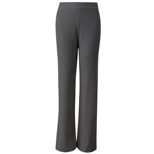 IIIVIVINIKO“天蚕丝粘纤混纺纱”罗纹微喇长裤子女M333804629B