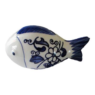 新中式手绘青花水中鱼游家居饰品