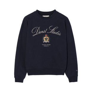 Dunst中性风经典标志性刺绣LOGO卫衣宽松圆领百搭上衣UDTS5C113