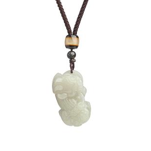 宫里上新和田玉吊坠男款正品玉石貔貅项链毛衣链情侣玉佩生日礼物
