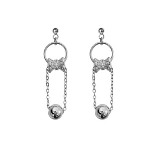 ENHYPEN李羲承同款耳钉耳环 韩版小众创意镶钻圆珠钛钢耳饰耳夹男