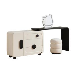 全友家居法式复古风可伸缩斗柜一体梳妆台卧室家用床尾置物化妆桌