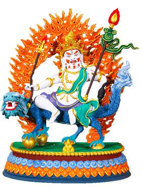闯隆7寸彩绘铜像白财神铜器摆件
