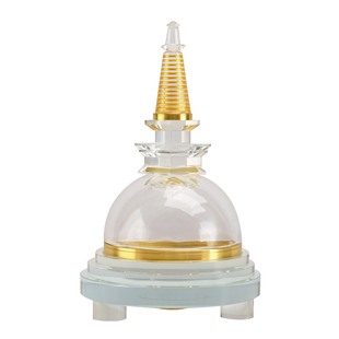 藏式水晶舍利塔七色变光八大佛塔尊胜塔吉祥塔菩提家用摆件八吉祥