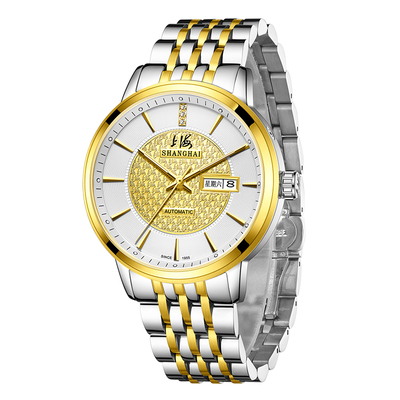 上海手表男全自动防水夜光24K金