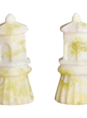 汉白玉长明灯下官引路灯骨灰盒前手工宫灯中式密封墓穴寄存摆件