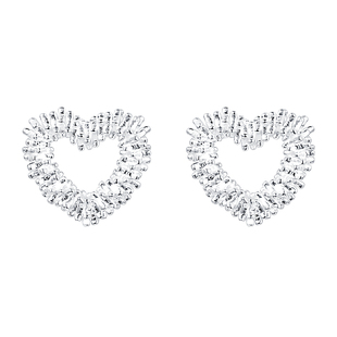 999纯银镂空爱心碎银耳钉女螺丝拧扣养耳洞耳环2025新款气质耳饰