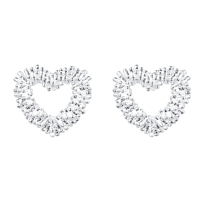 LNIEER999纯银镂空爱心耳钉女