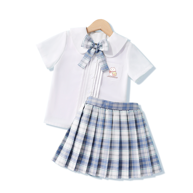 拉夏贝尔女童POLO衫套装夏薄款