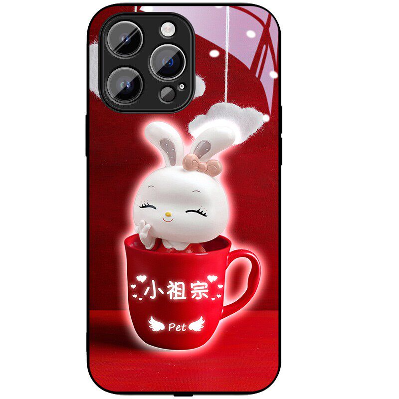 乐小兔适用于苹果iPhone16promax手机壳13新款苹果15promax发光14pro全包防摔xr女xs兔年xsm