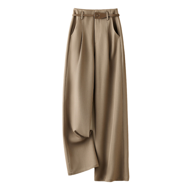 IHIMI海谧气质高腰直筒裤女2026春季新款长裤阔腿裤西装裤休闲裤