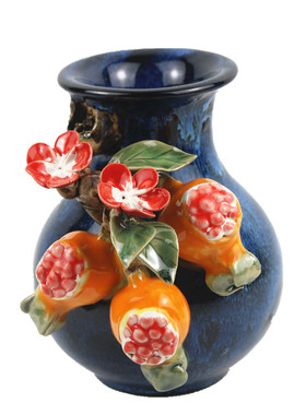 陶瓷水培花插摆件客厅石榴吉祥物