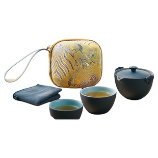 万仟堂旅行茶具套装便携式茶具旅行套装快客杯一壶二杯称心如意