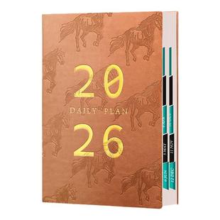 2026年新款笔记本工作计划本表手账本日历记事本商务办公学习日志365天日记本加厚时间管理日程本子马年定制