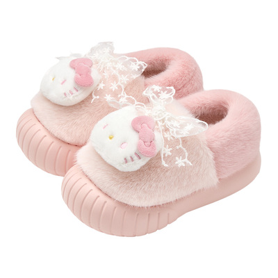 儿童棉拖鞋女童冬季包跟宝宝保暖