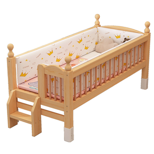 儿童拼接床婴儿床高低可调实木床边加宽床无缝拼接大人可睡可定制