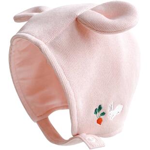 ins婴儿帽子秋冬款可爱超萌新生男女宝宝护耳包头保暖小兔造型春