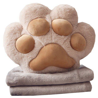 猫爪抱枕毯子二合一午睡枕头