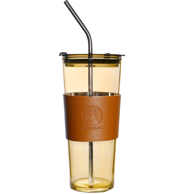 吸管玻璃杯耐高温大容量水杯子