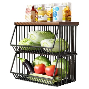 厨房置物架台面多层水果蔬菜收纳篮家用多功能调料大葱生姜收纳架
