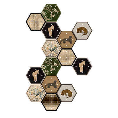 入户玄关实木洞洞板置物架收纳墙