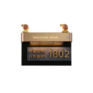 高级感磁吸充电感应灯入户门发光门牌定制创意立体亚克力贴字家用房号牌置物手办摆件氛围灯公寓酒店标识牌子