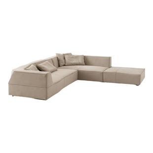 如恩 Bend曲线沙发意式极简风格别墅大平层弧形磨砂布艺沙发CB039