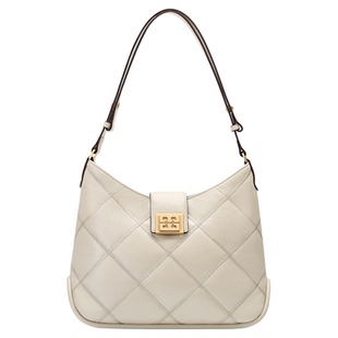 梦特娇羊皮女包菱格腋下包小香风HOBO包百搭斜挎单肩包