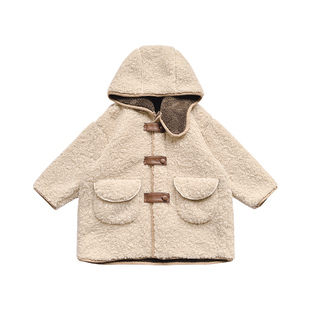 女童外套秋秋款2026新款儿童早春春装皮毛一体羊羔毛小女孩毛毛衣
