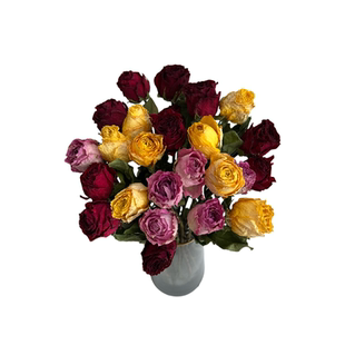 单头大玫瑰干花花束客厅装饰插花diy相框花材复古高级感家居真花