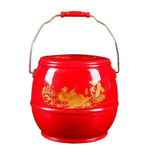 子孙桶结婚庆用品小号女方新娘出嫁陪嫁结婚用的喜桶红色婚礼马桶