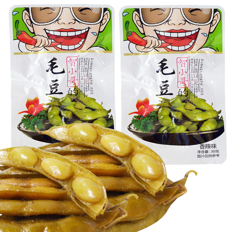 小哥毛豆开袋即食下饭湖南海带片