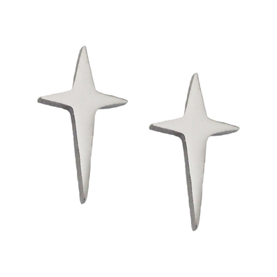 简约四角星不锈钢中性耳钉耳夹
