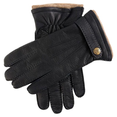 DENTS鹿皮羊绒内里男士手套