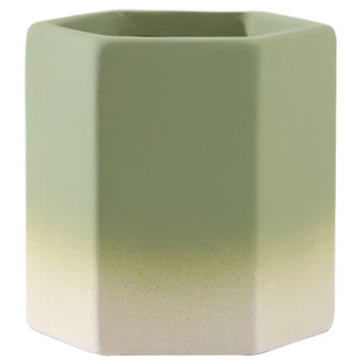 素烧陶瓷花盆渐变绿色工艺陶土盆