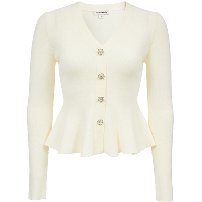 VeroModa荷叶边下摆针织衫