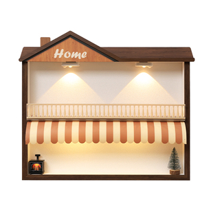 小屋电表箱装饰画带灯手办盲盒收纳展示柜壁挂配电箱开关遮挡盒