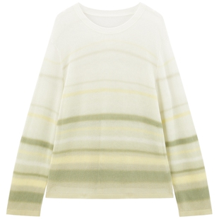【商场同款】太平鸟 25秋季新款长袖晕染条纹套衫针织衫A1EEF3309