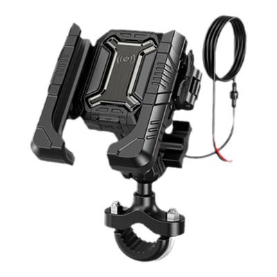 摩托车手机支架防减震导航有线无线充电防水铝合金电动车摩旅专用