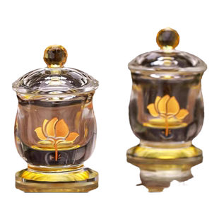 供杯供佛杯家用佛前供水杯佛堂上供水杯水晶贡杯供奉财神圣水杯