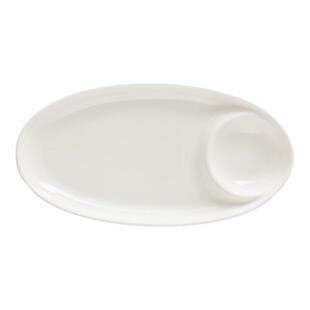 家用寿司饺子盘陶瓷蘸醋碟创意白色椭圆纯白薯条点心盘刺身装虾盘