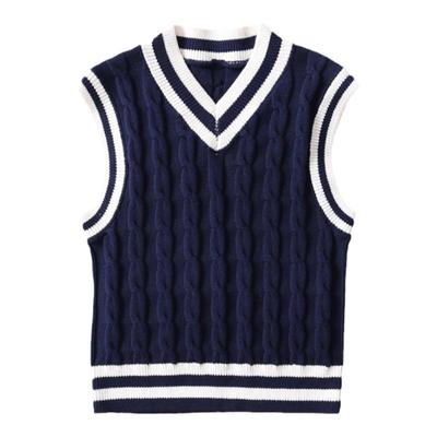 针织马甲女童全棉学院风春秋背心