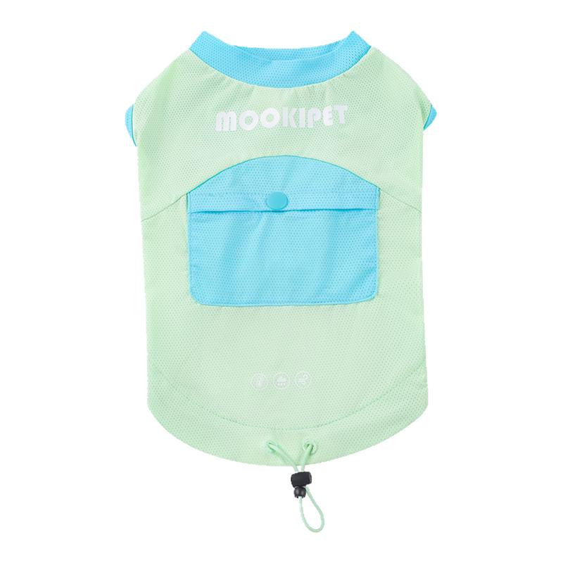 狗狗衣服夏天撞色口袋凉感背心