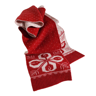 高端纯羊绒费尔岛围巾2025新款今年流行爆款双面提花针织围脖护颈